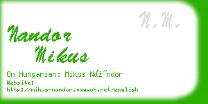 nandor mikus business card